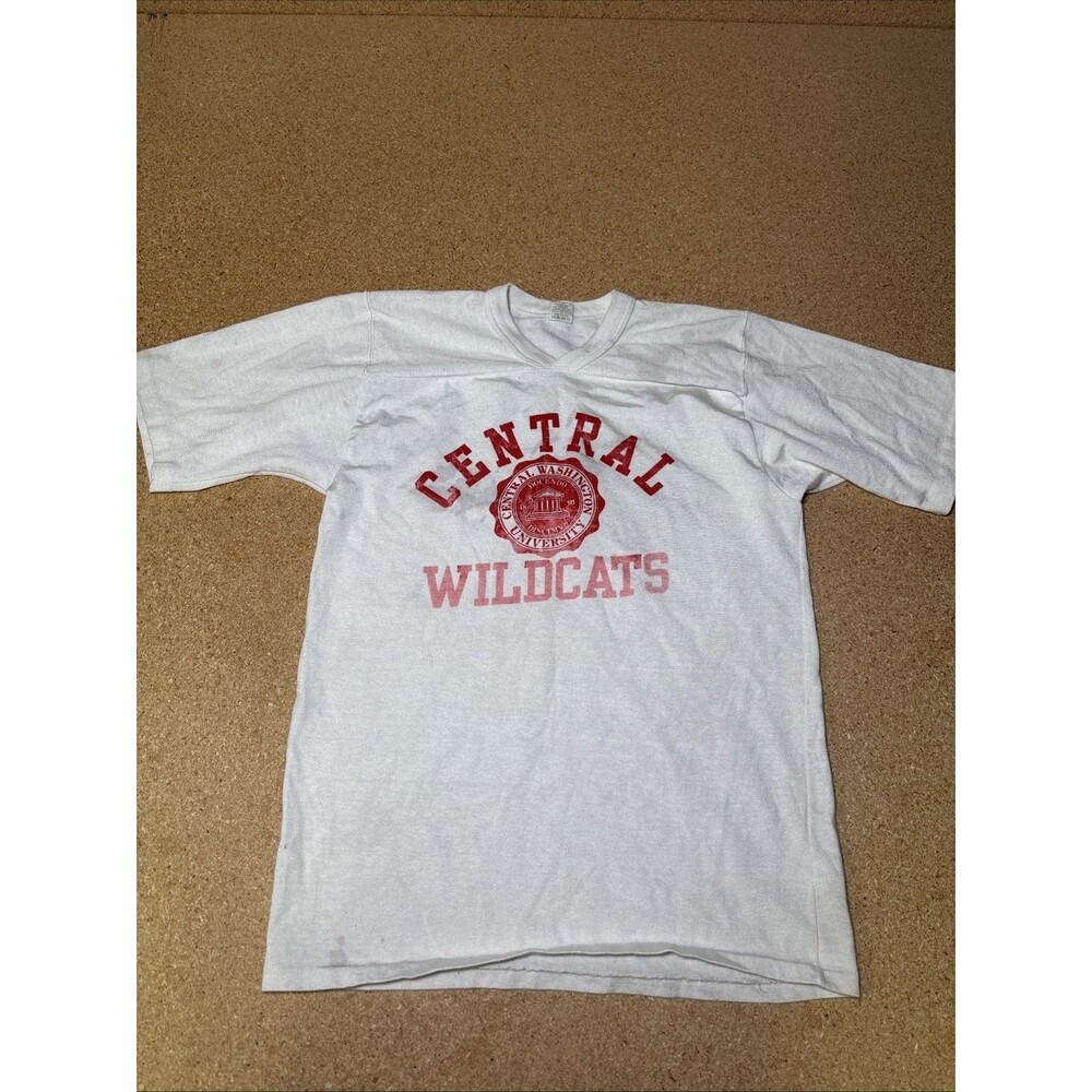Vintage Central Washington University Short Sleeve Men's L Velva Sheen 80s USA